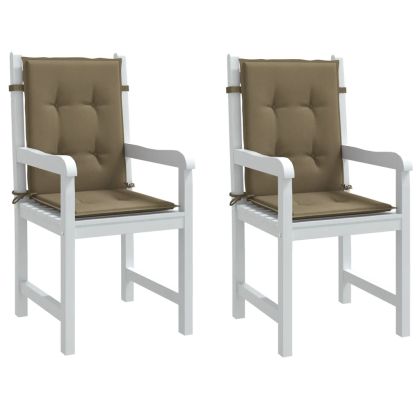 Възглавници за столове 2 бр меланж таупе 100x50x4 см плат