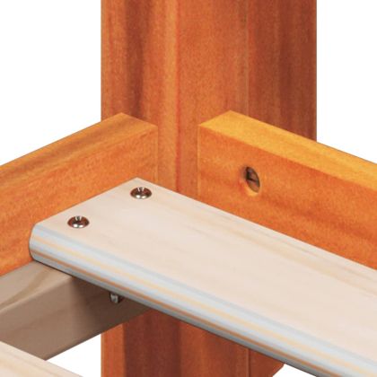 Високо легло с покрив восъчнокафяв 80x200 см борово дърво масив