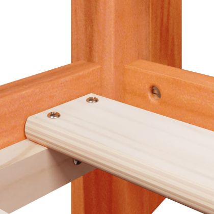 Двуетажно легло с покрив, восъчнокафяво, 75x190 см, бор масив