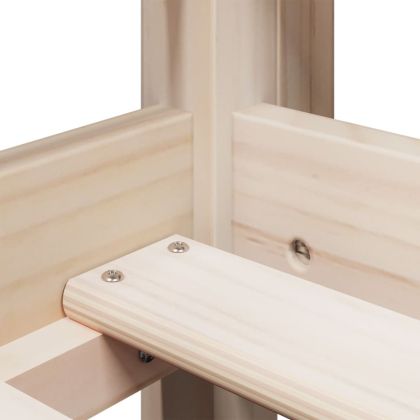 Таванско легло със стълба и покрив, 90x200 см, бор масив