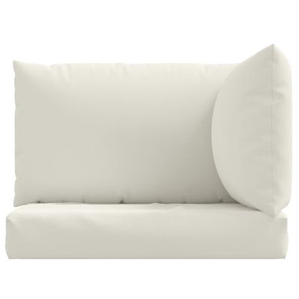 Палетни възглавници, 3 бр, меланж кремави, плат