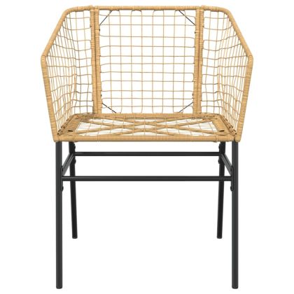 Градински столове, 2 бр, кафяв, полиратан