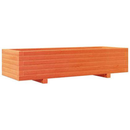 Градинска кашпа, восъчнокафява, 110x60x49,5 см, бор масив