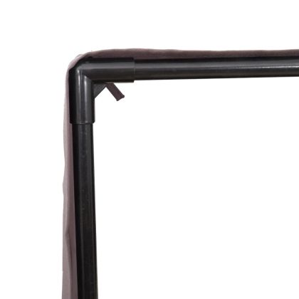 Двоен шезлонг с покрив и завеси бежов полиратан