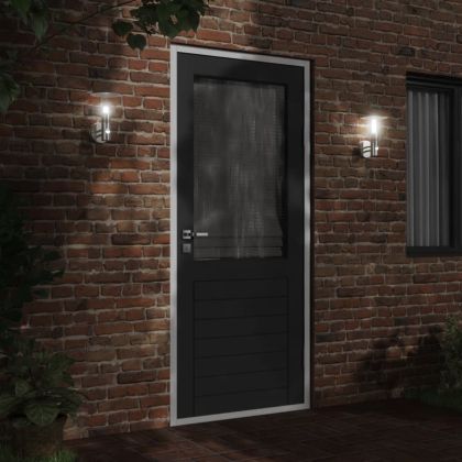 Външни стенни лампи със сензори, 2 бр, сребрист, инокс