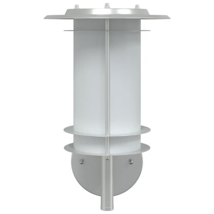 Външни стенни осветителни тела 2 бр сребрист неръждаема стомана