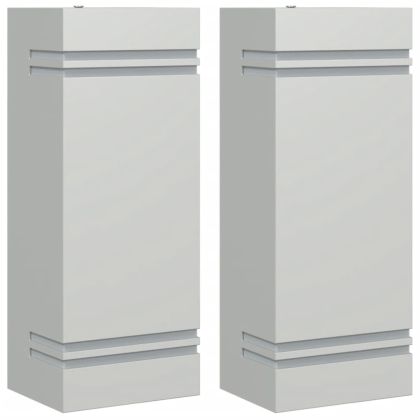 Външни стенни осветителни тела 2 бр сребрист неръждаема стомана