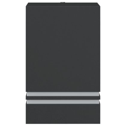 Външно стенно осветително тяло, черно, неръждаема стомана