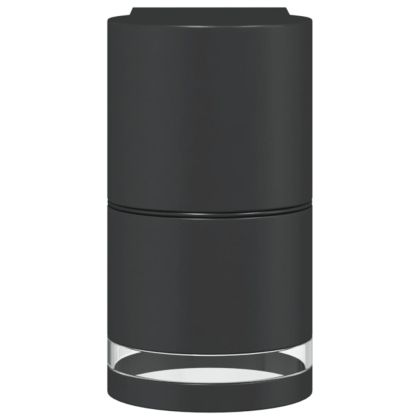 Външни стенни лампи, 2 бр, черен, лят алуминий