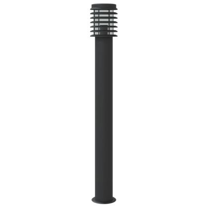 Външна подова лампа, сребриста, 110 см, неръждаема стомана