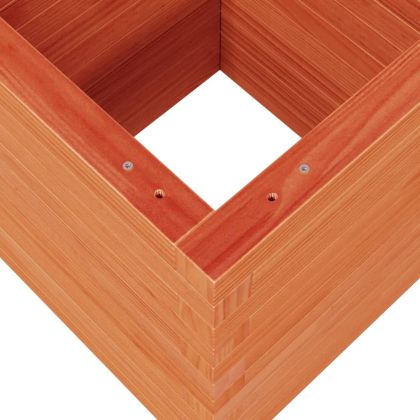 Градинска кашпа, восъчнокафява, 40x40x46 см, борово дърво масив