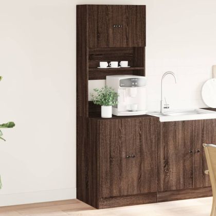 Кухненски шкаф, кафяв дъб, 60x50x180 см, инженерно дърво