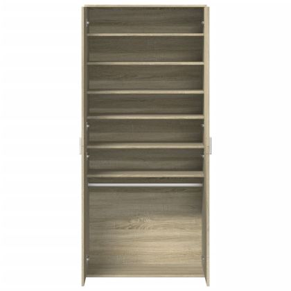 Шкаф за обувки, дъб сонома, 80x39x178 см, инженерно дърво