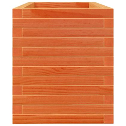 Градинска кашпа, восъчнокафява, 90x40x45,5см борово дърво масив