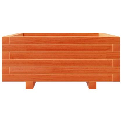 Градинска кашпа, восъчнокафява, 60x60x26,5см борово дърво масив