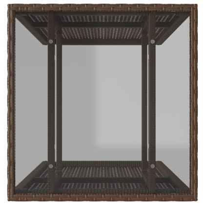 Бистро комплект с възглавници 3 части кафяв полиратан