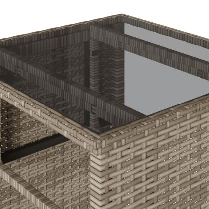 Бистро комплект с възглавници 3 части бежов полиратан