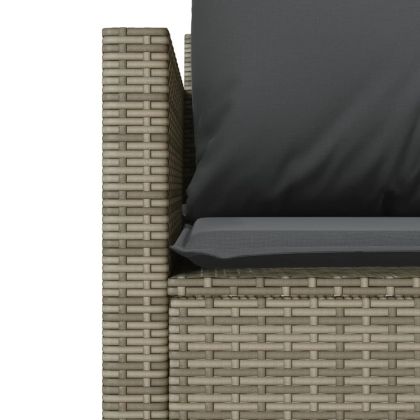 Бистро комплект с възглавници 3 части сив полиратан