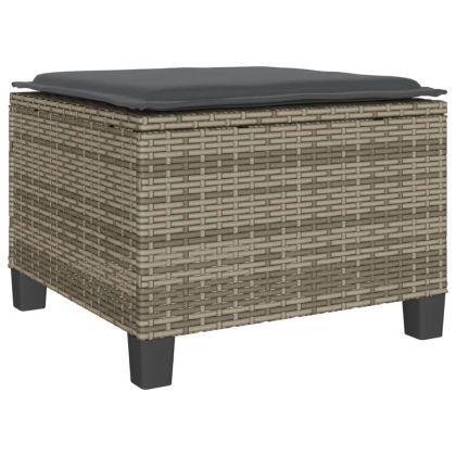 Бистро комплект с възглавници 3 части сив полиратан