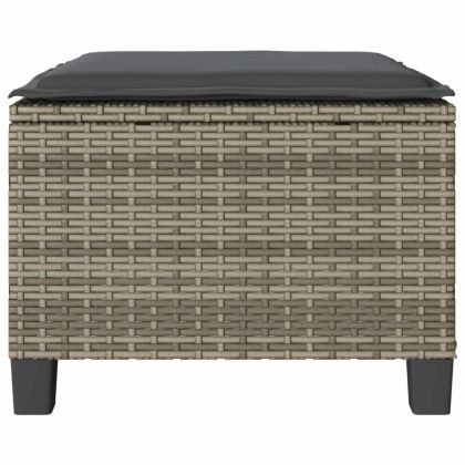 Бистро комплект с възглавници 3 части сив полиратан