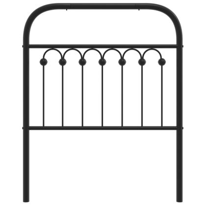 Метална табла за глава, черна, 80 см