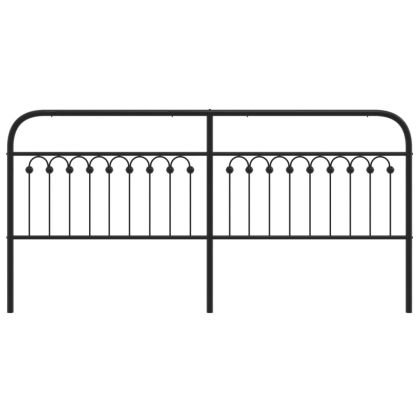 Метална табла за глава, черна, 200 см