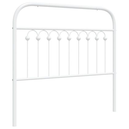 Метална табла за глава, бяла, 100 см