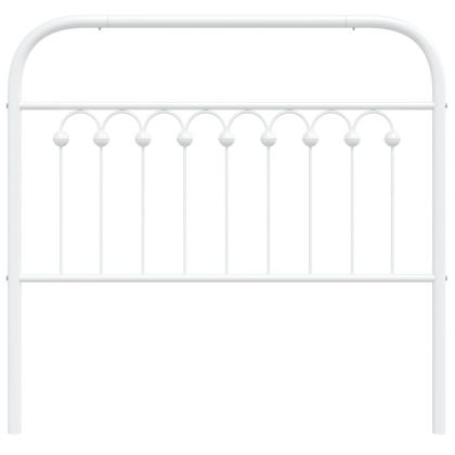 Метална табла за глава, бяла, 100 см