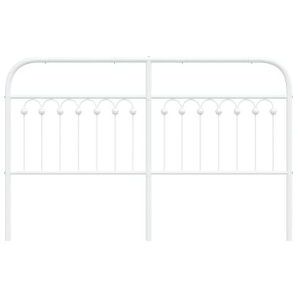 Метална табла за глава, бяла, 160 см