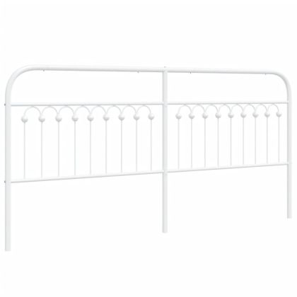 Метална табла за глава, бяла, 193 см