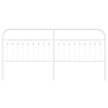 Метална табла за глава, бяла, 193 см