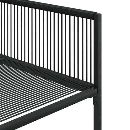 Градински трапезен комплект 11 части черен полиратан