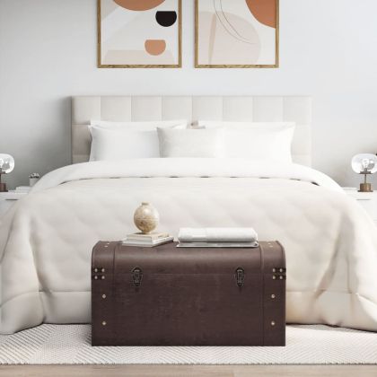 Сандък за съкровища с резета кафяв 79,5x39,5x39,5 см шперплат