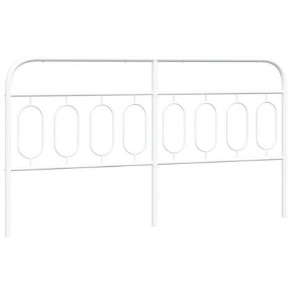 Метална табла за глава, бяла, 183 см