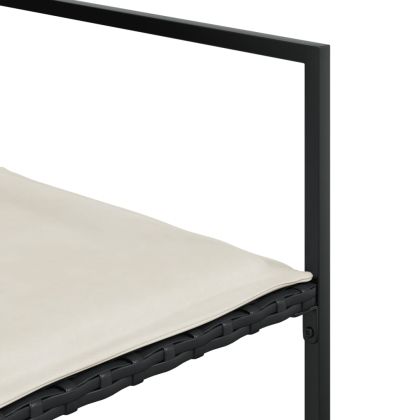 Градински трапезен комплект възглавници 5 части черен полиратан