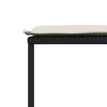 Външен трапезен комплект 13 части с възглавници черен полиратан