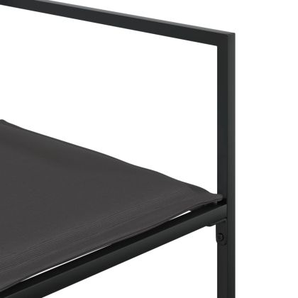 Градински комплект от 11 части, с възглавници, черен, текстилен