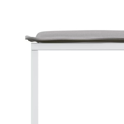 Градински комплект от 17 части, с възглавници, бял, текстилен