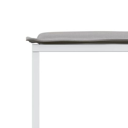 Градински комплект от 13 части, с възглавници, бял, текстилен