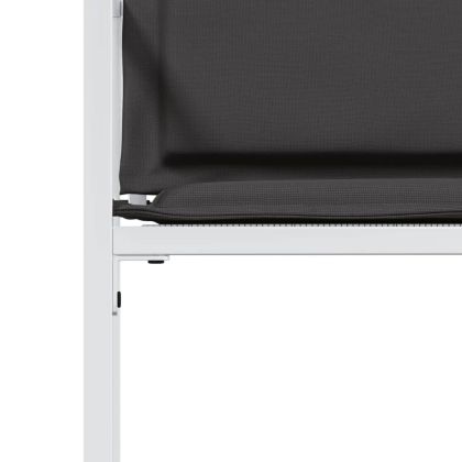 Градински столове с възглавници, 4 бр, бял, стомана и текстилен