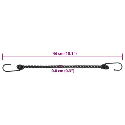 Ластични въжета със светлоотразителни ленти и куки 25 бр 46 см