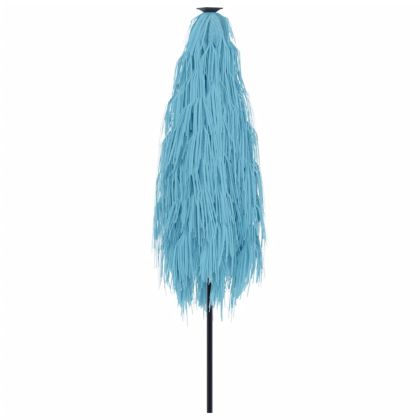 Градински чадър със стоманен прът, син, 388x388x248 см