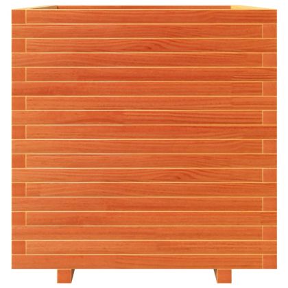 Градинска кашпа, восъчнокафява, 70x70x72,5см борово дърво масив