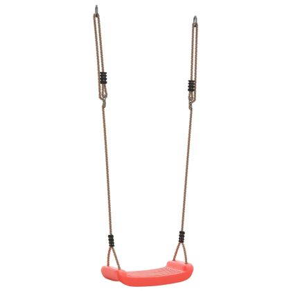 Външна детска люлка, единична, с регулируемо въже, червена