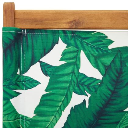 Сгъваеми градински столове 6 бр зелен плат и масивно дърво