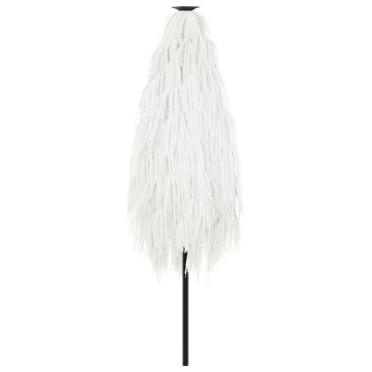 Градински чадър със стоманен прът, бял, 223x223x213 см