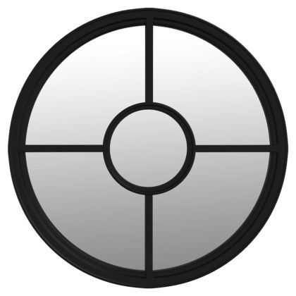 Огледало черно 40x4 см желязо кръгло за употреба на закрито