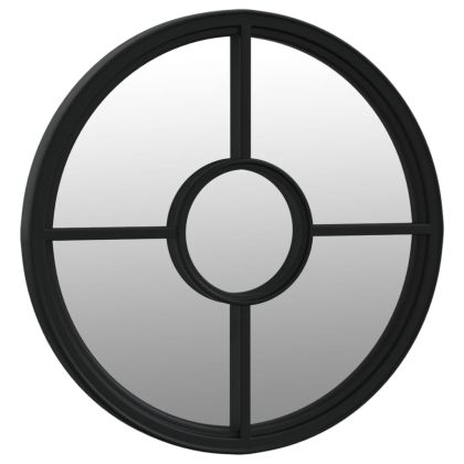 Огледало черно 40x4 см желязо кръгло за употреба на закрито