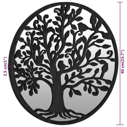 Огледало черно 40x2,5 см желязо кръгло за употреба на закрито