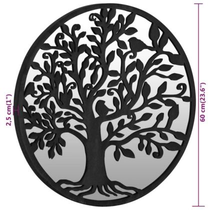 Огледало черно 60x2,5 см желязо кръгло за употреба на закрито